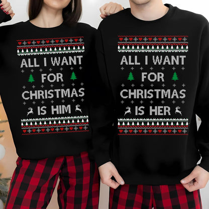 Matching Christmas Couple Sweatshirt