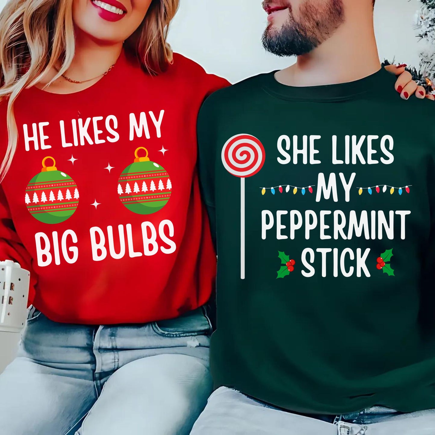 Matching Christmas Sweatshirts For Couple