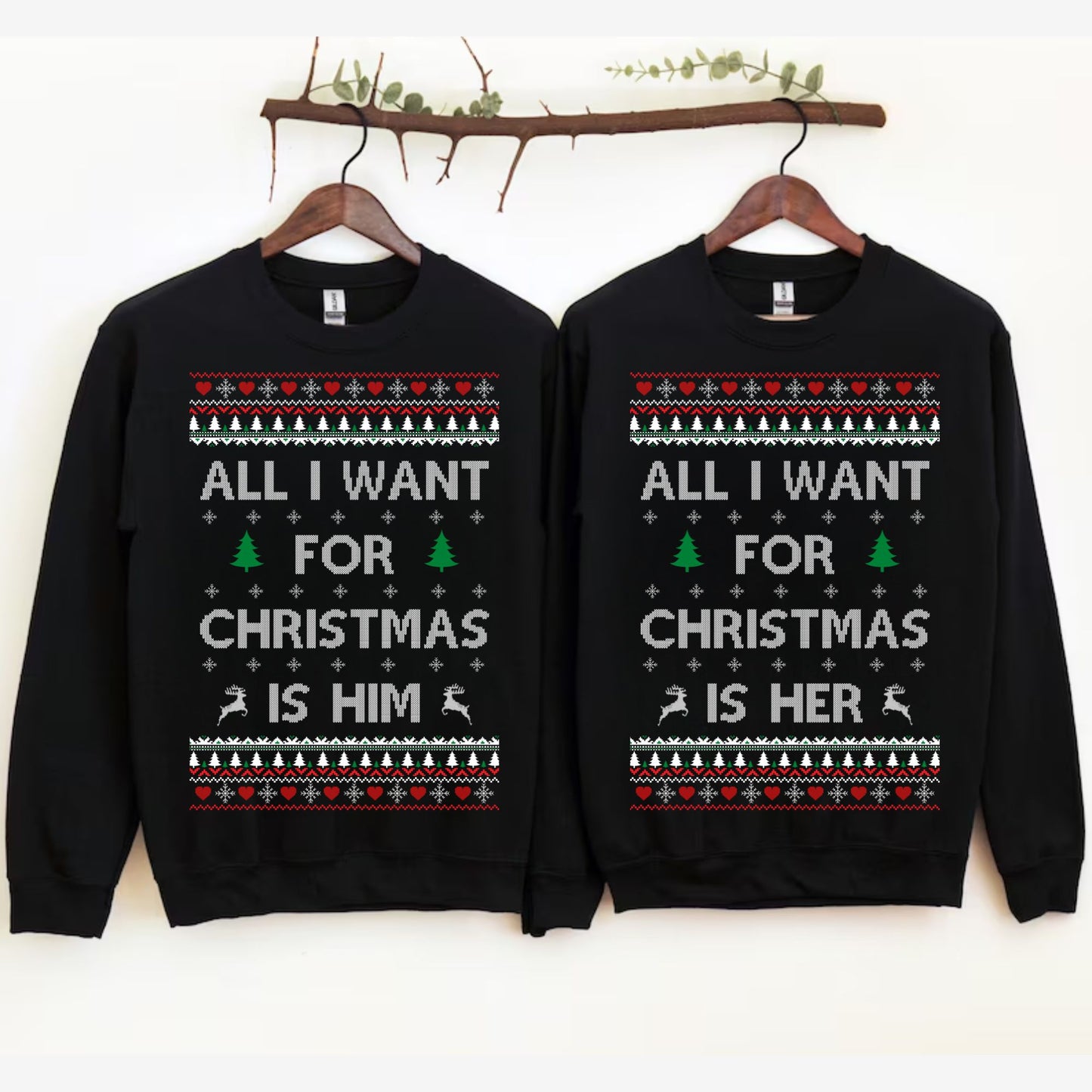 Matching Christmas Couple Sweatshirt