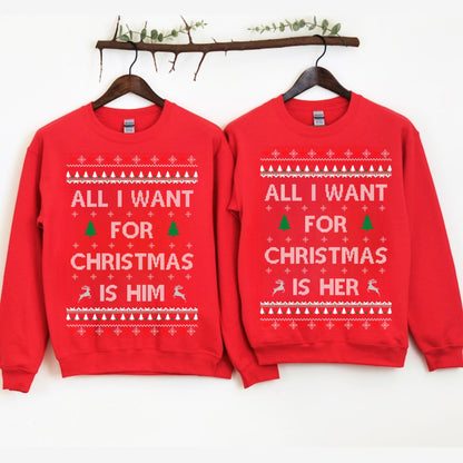 Matching Christmas Couple Sweatshirt