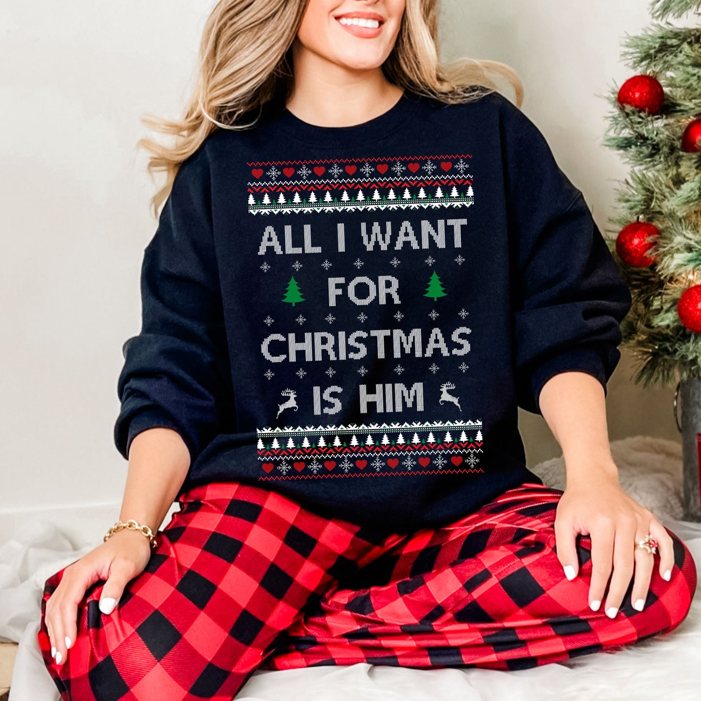 Matching Christmas Couple Sweatshirt