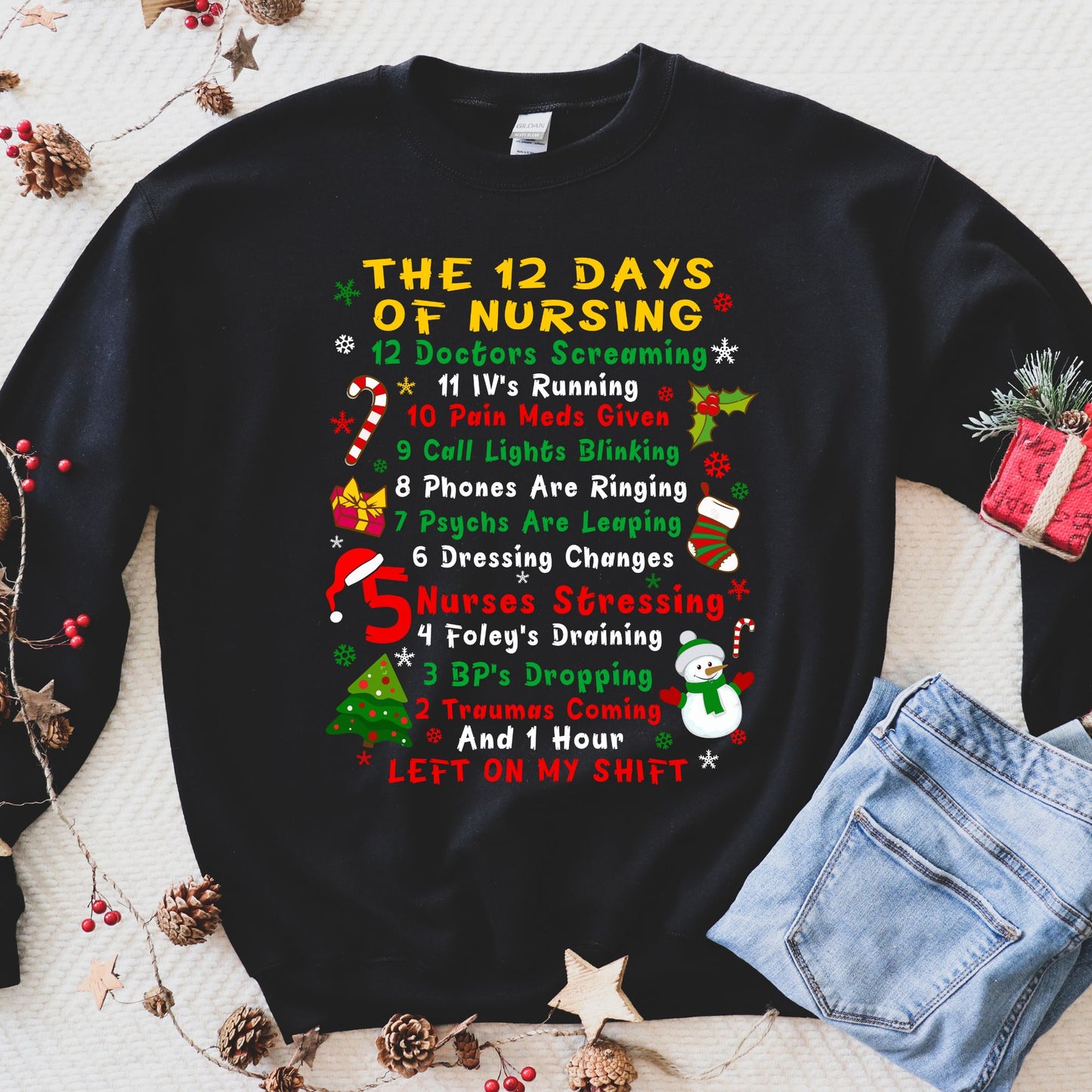 Funny Nurse Christmas Sweatshirt Gift For Nurse