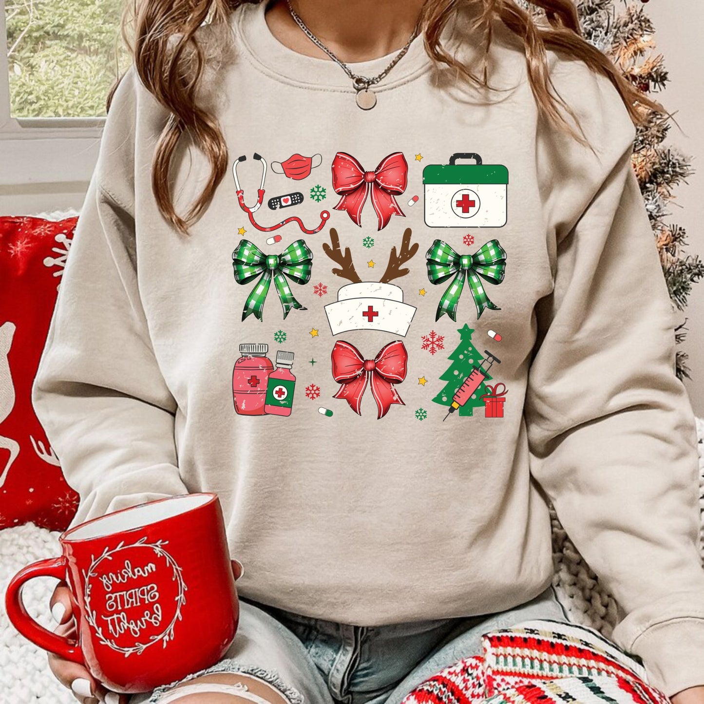 Nurse Christmas Sweatshirt Gift For Nurse