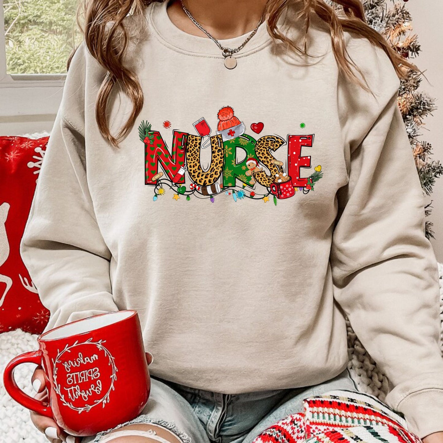 Nurse Christmas Sweatshirt Gift For Nurse