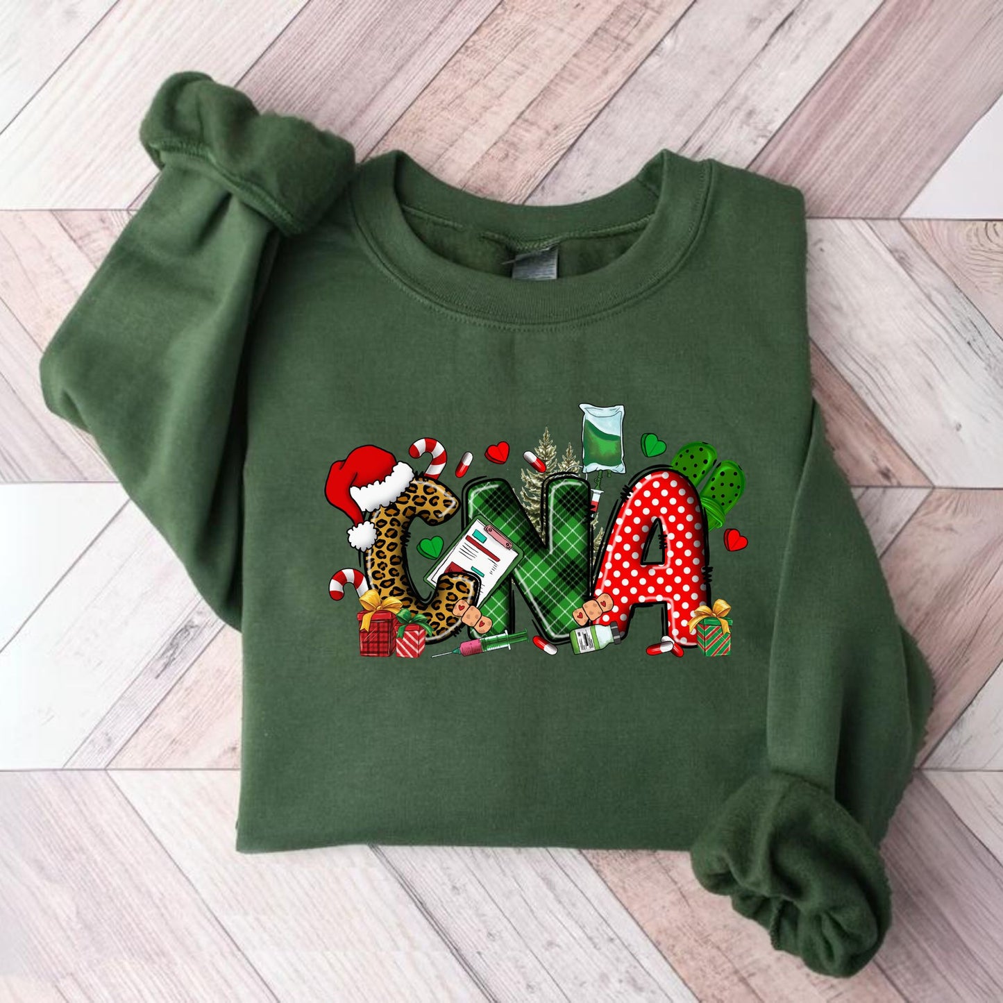 CNA Nurse Christmas Sweatshirt Gift For Nurse