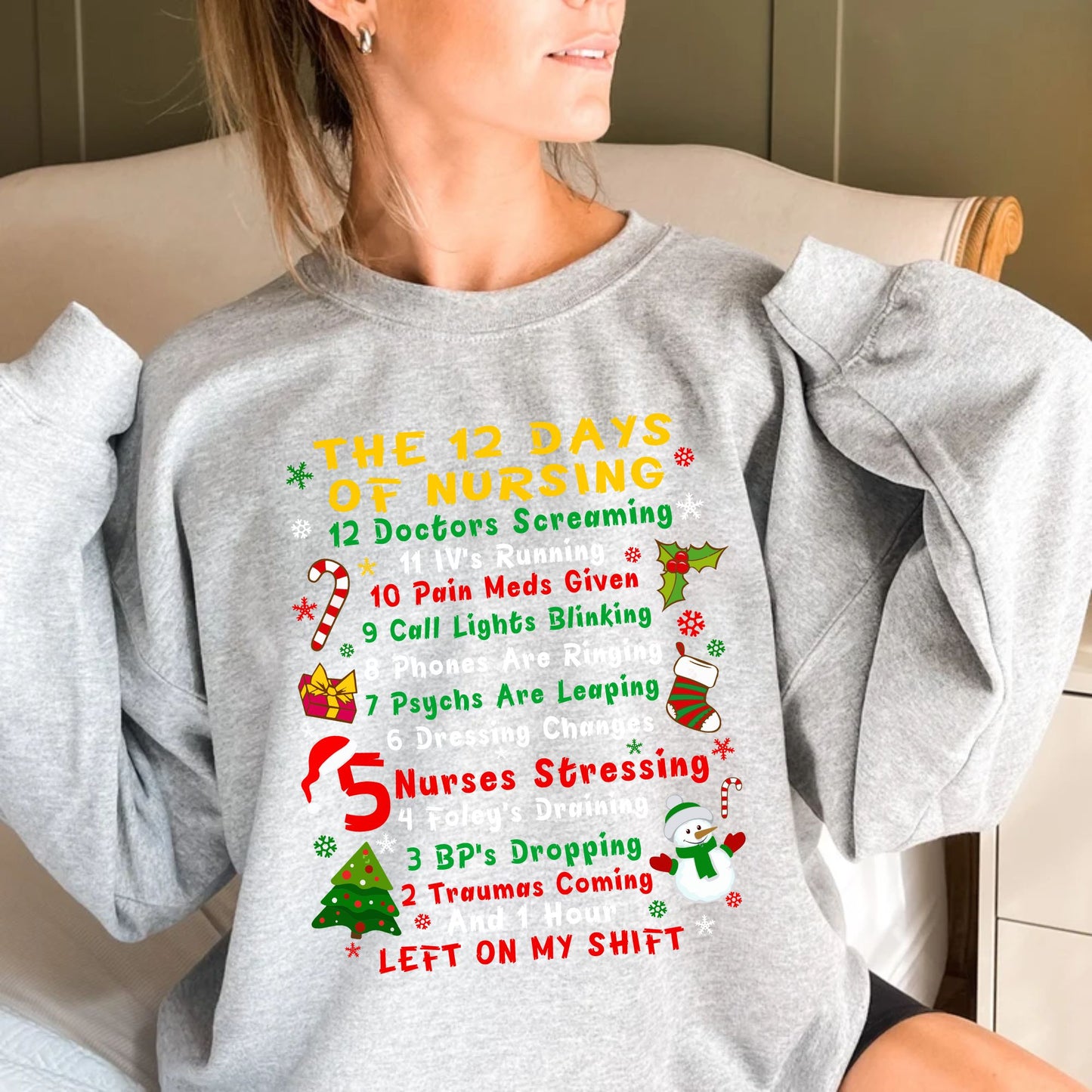 Funny Nurse Christmas Sweatshirt Gift For Nurse