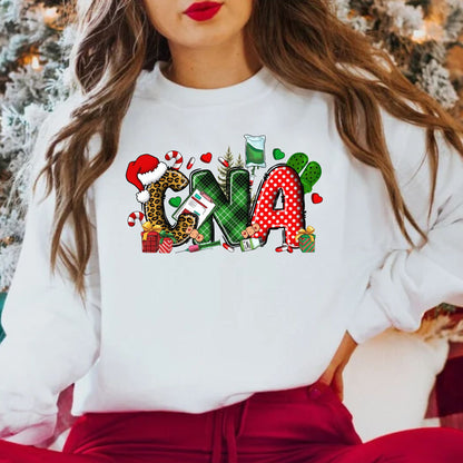 CNA Nurse Christmas Sweatshirt Gift For Nurse