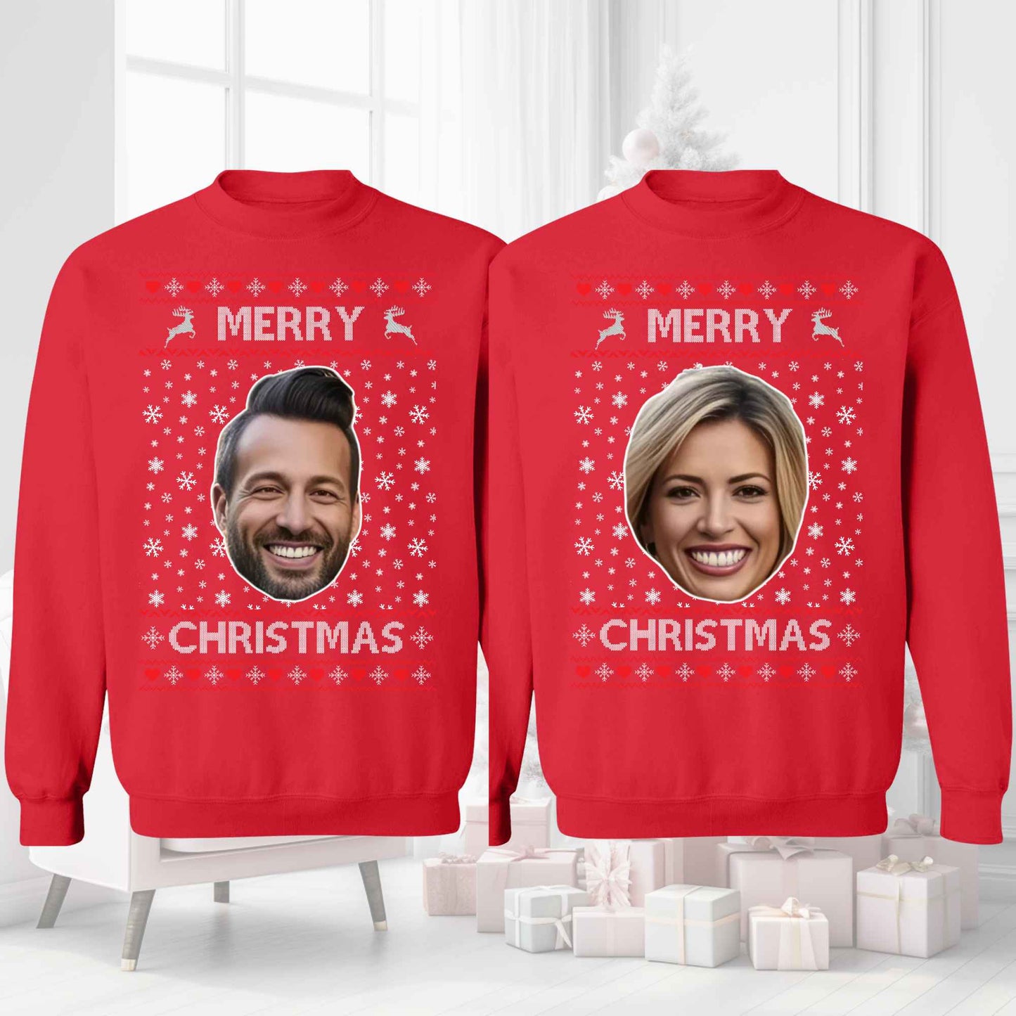 Custom Photo Ugly Christmas Sweater, Personalized Christmas Sweatshirt