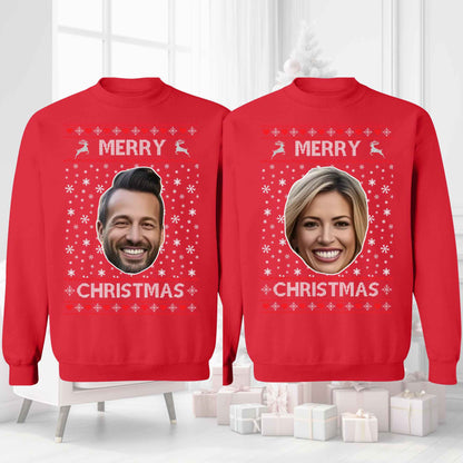 Custom Photo Ugly Christmas Sweater, Personalized Christmas Sweatshirt