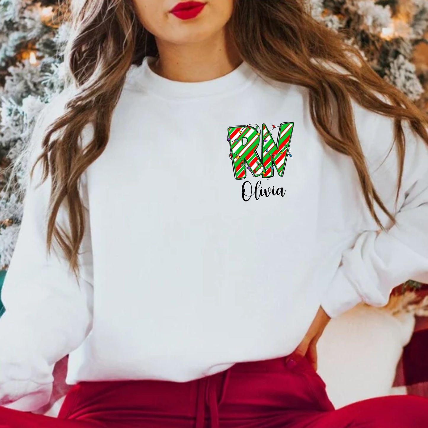 Custom RN Nurse Christmas Sweatshirt