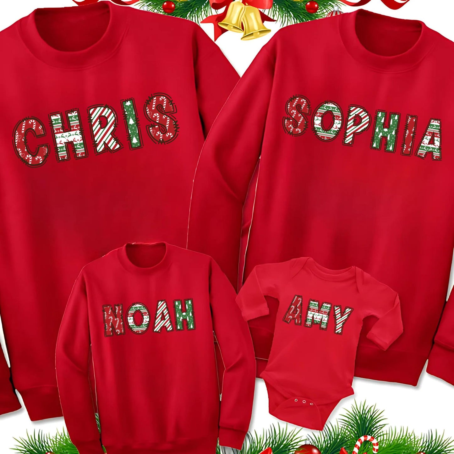 Custom Matching Family Christmas Sweatshirt Outfit