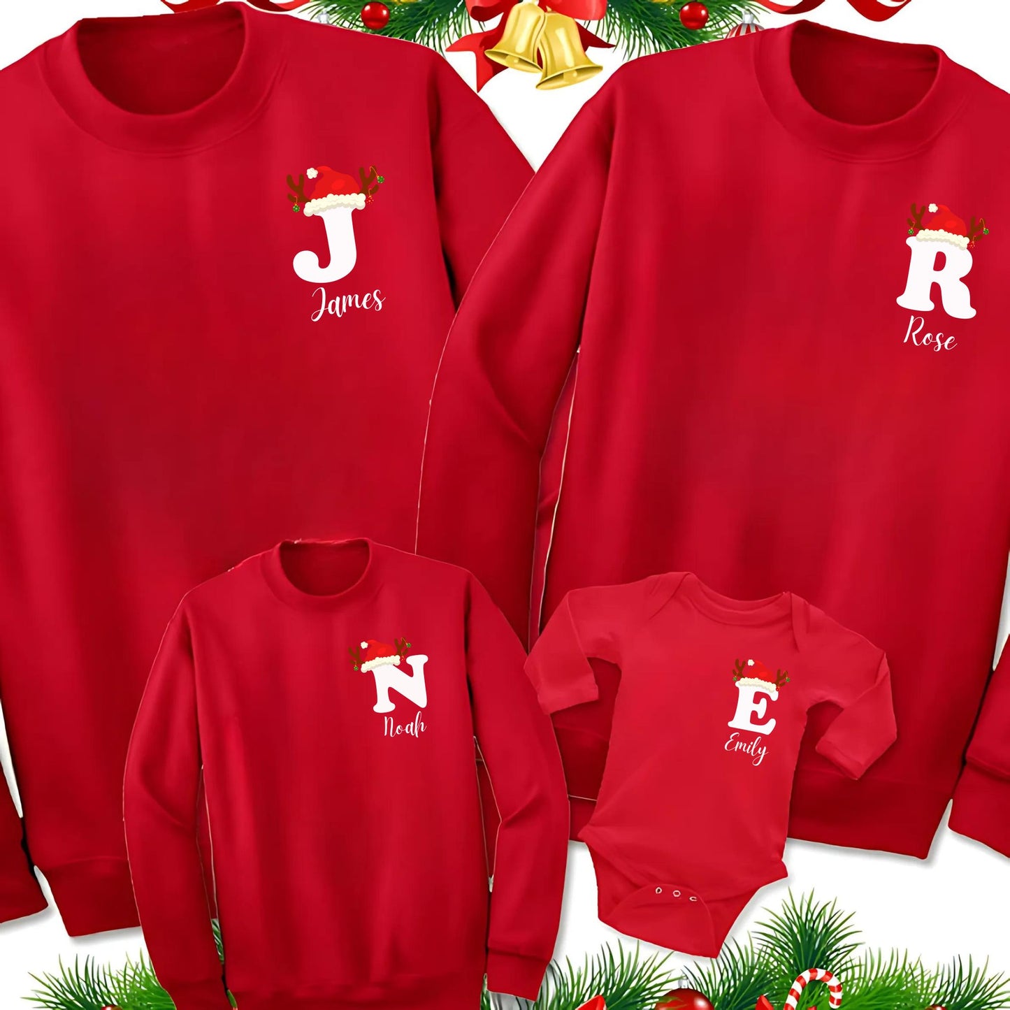 Custom Matching Family Christmas Sweatshirt Holiday Outfit