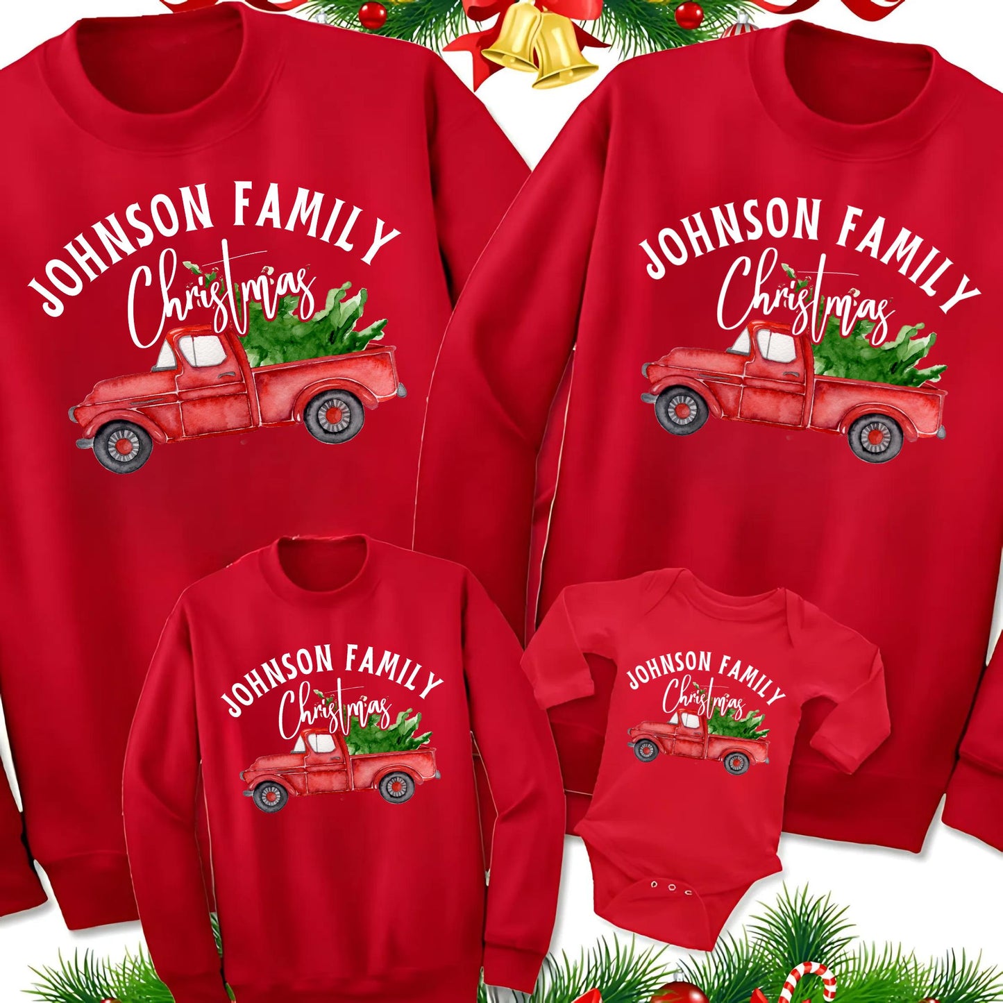 Custom Matching Family Christmas Sweatshirt Outfit