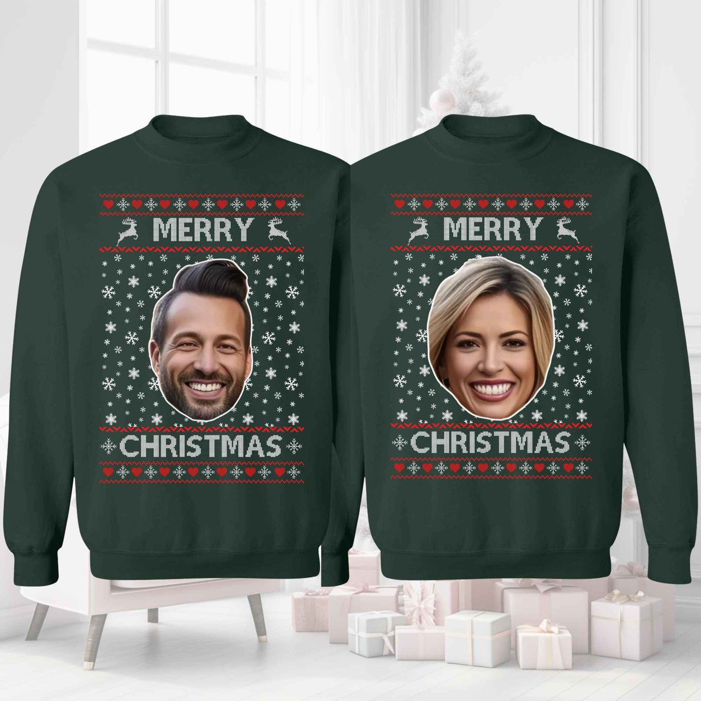 Custom Photo Ugly Christmas Sweater, Personalized Christmas Sweatshirt