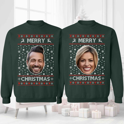 Custom Photo Ugly Christmas Sweater, Personalized Christmas Sweatshirt