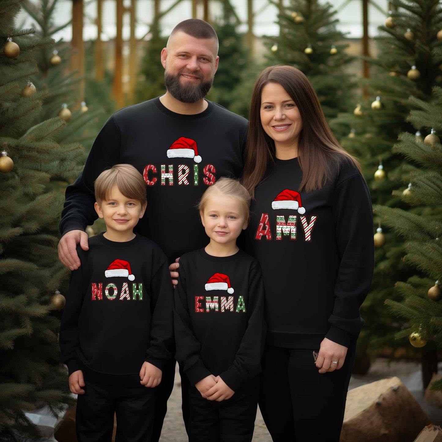 Matching Family Custom Name Christmas Sweatshirt