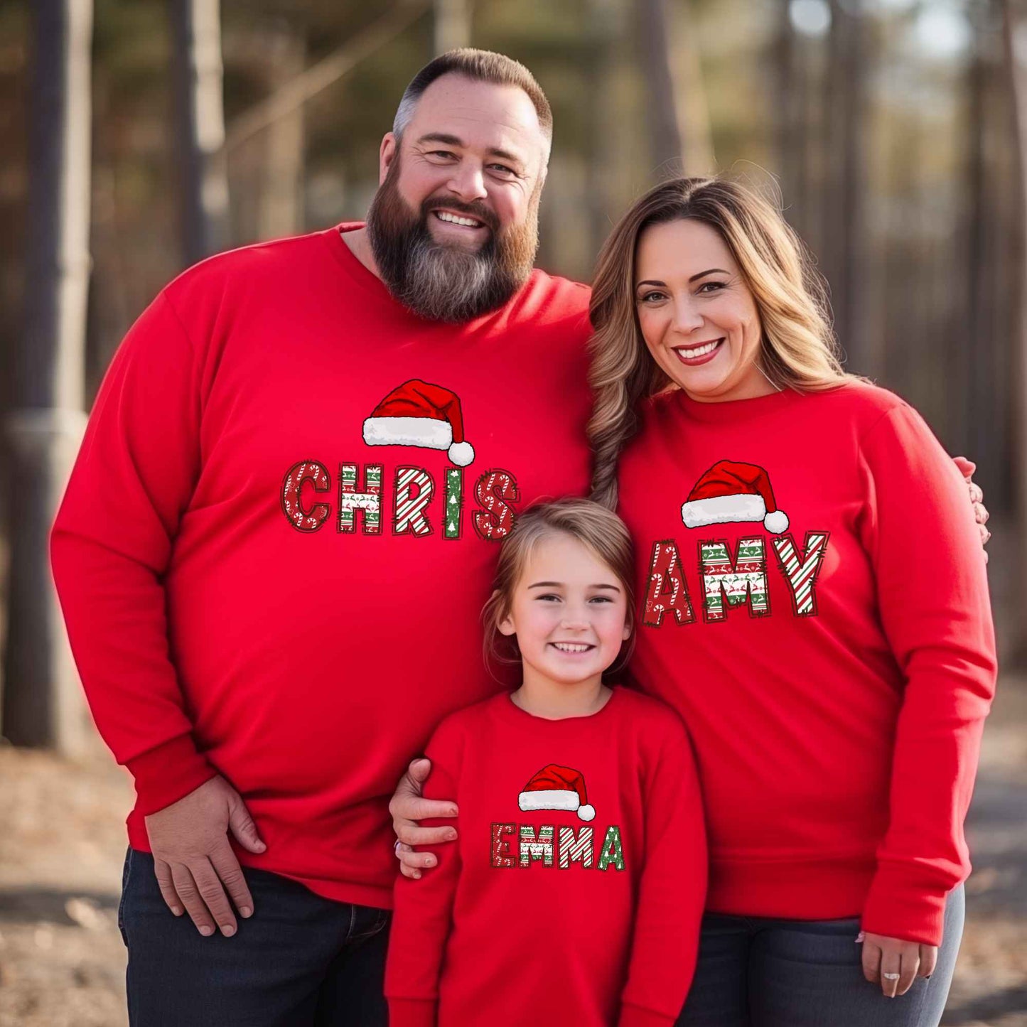Matching Family Custom Name Christmas Sweatshirt