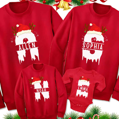 Matching Family Christmas Sweatshirt - Custom Names