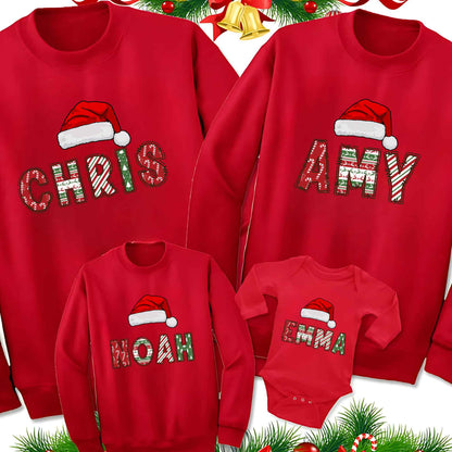 Matching Family Custom Name Christmas Sweatshirt