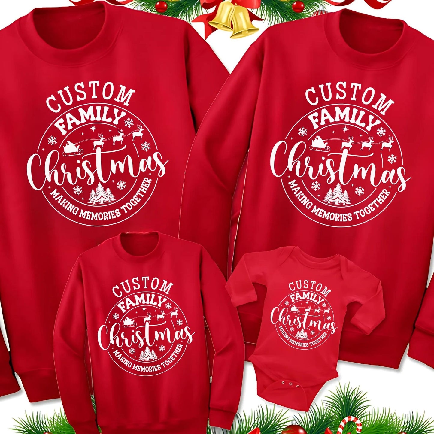 Custom Matching Family Christmas Sweatshirt Holiday Outfit