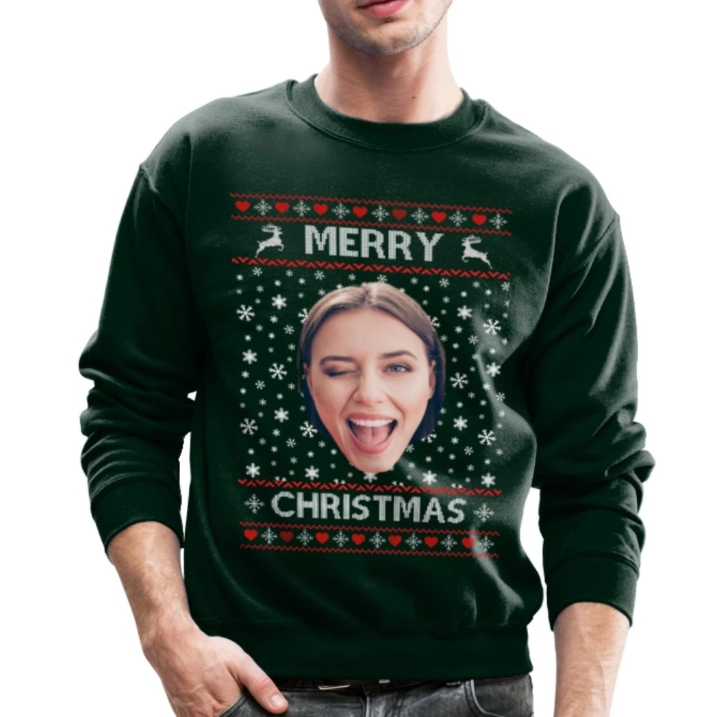 Custom Photo Ugly Christmas Sweater, Personalized Christmas Sweatshirt