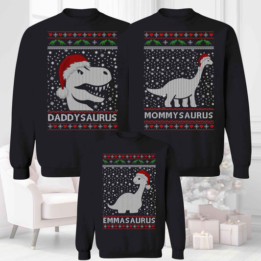 Matching Family Christmas Sweatshirt Dino