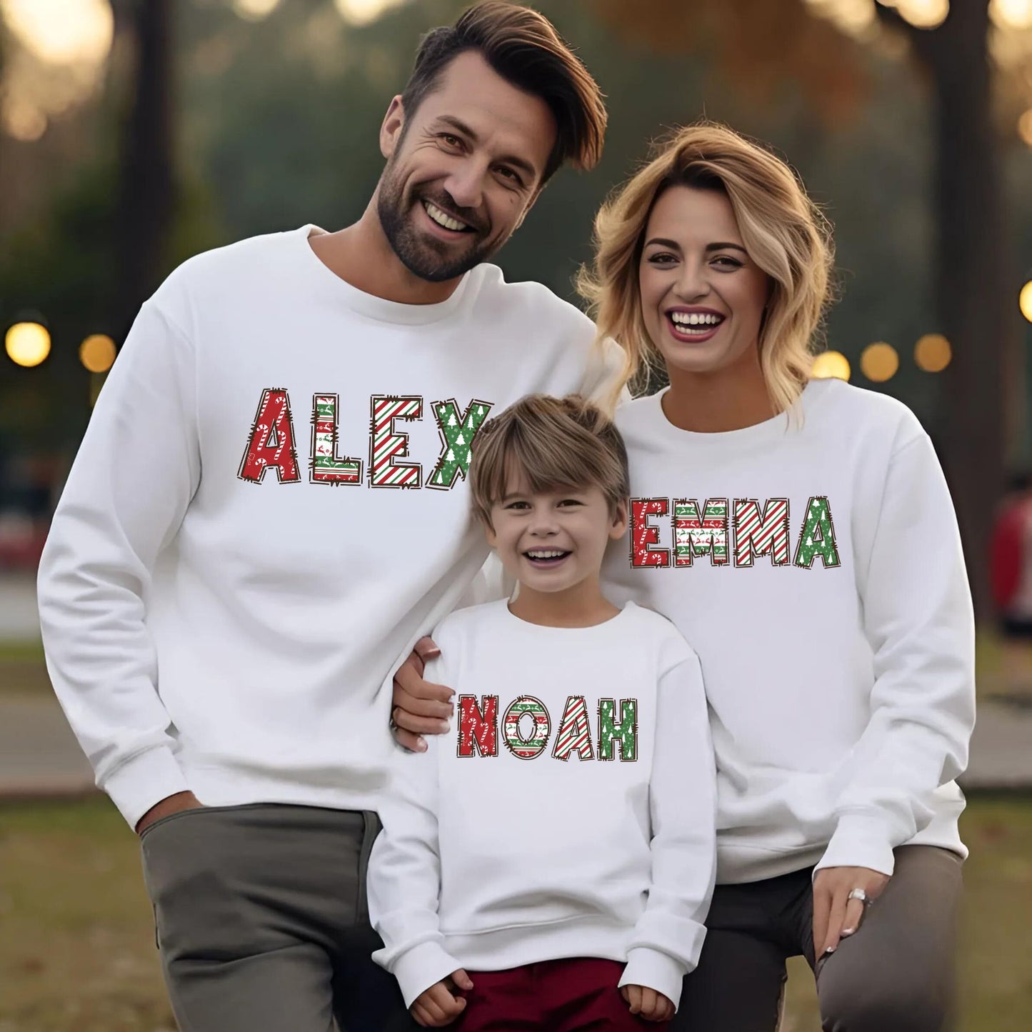 Custom Matching Family Christmas Sweatshirt Outfit