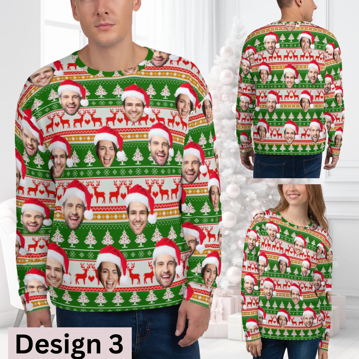 Custom Photo Ugly Christmas Sweater Personalized Christmas Sweatshirt