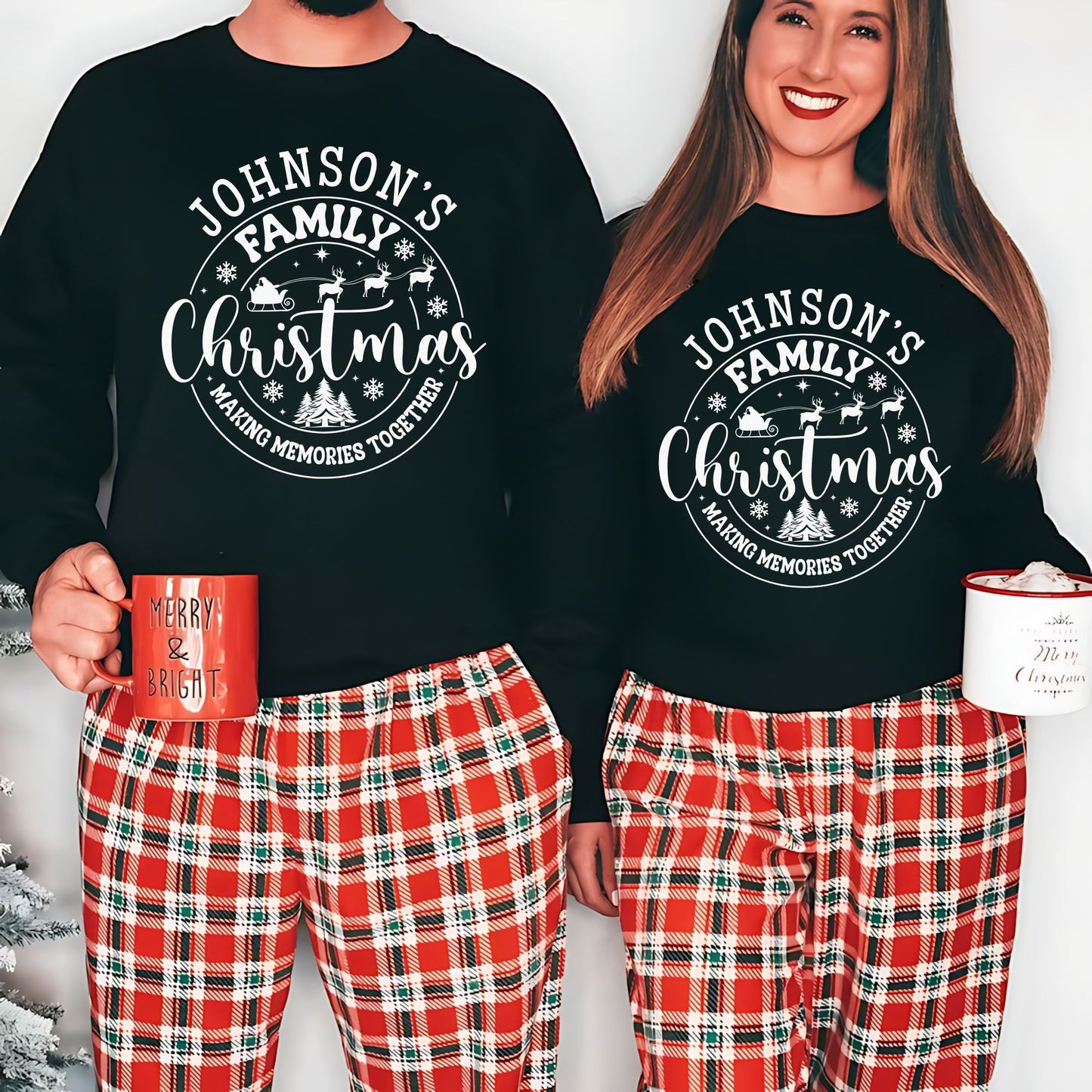 Custom Matching Family Christmas Sweatshirt Holiday Outfit