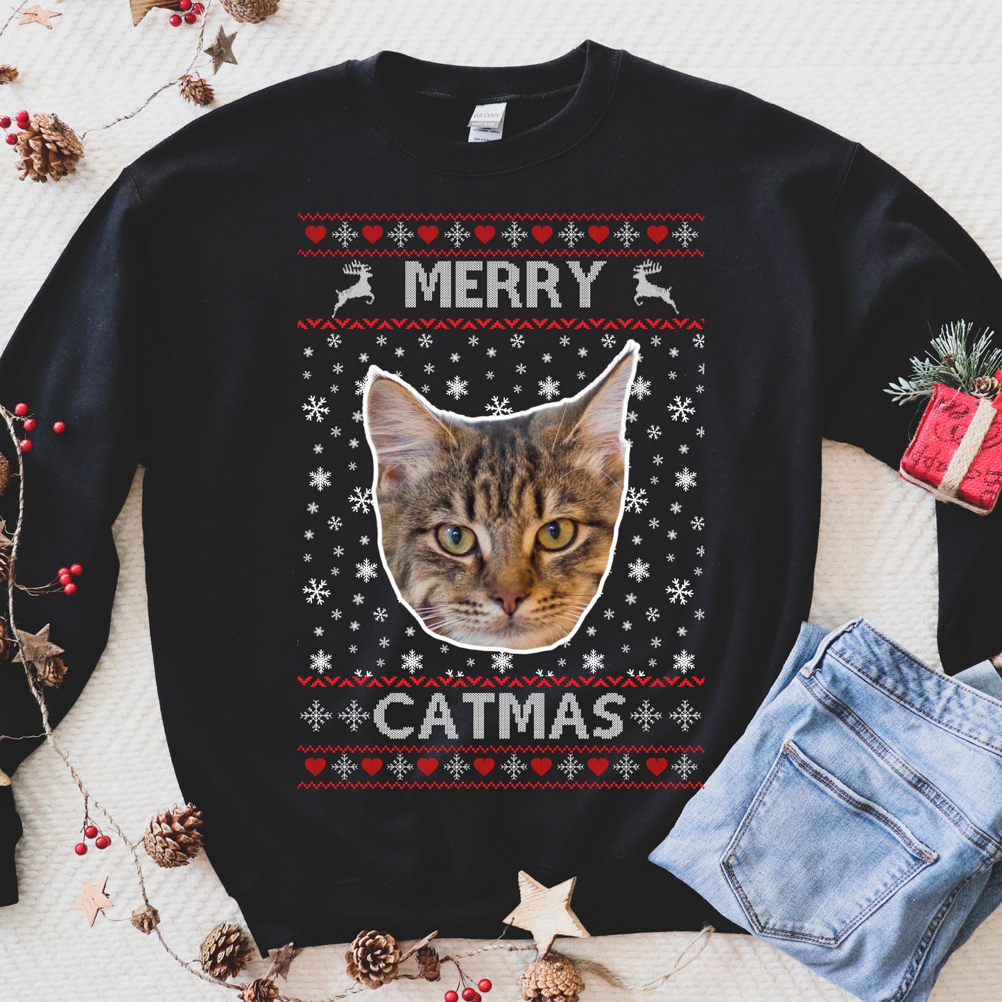 Custom Ugly Christmas Sweater For Cat Lovers