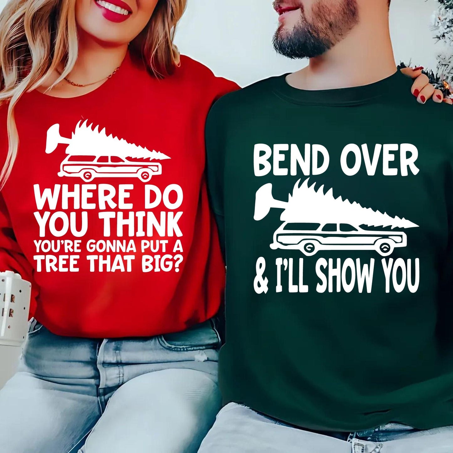 Matching Christmas Couple Sweatshirt