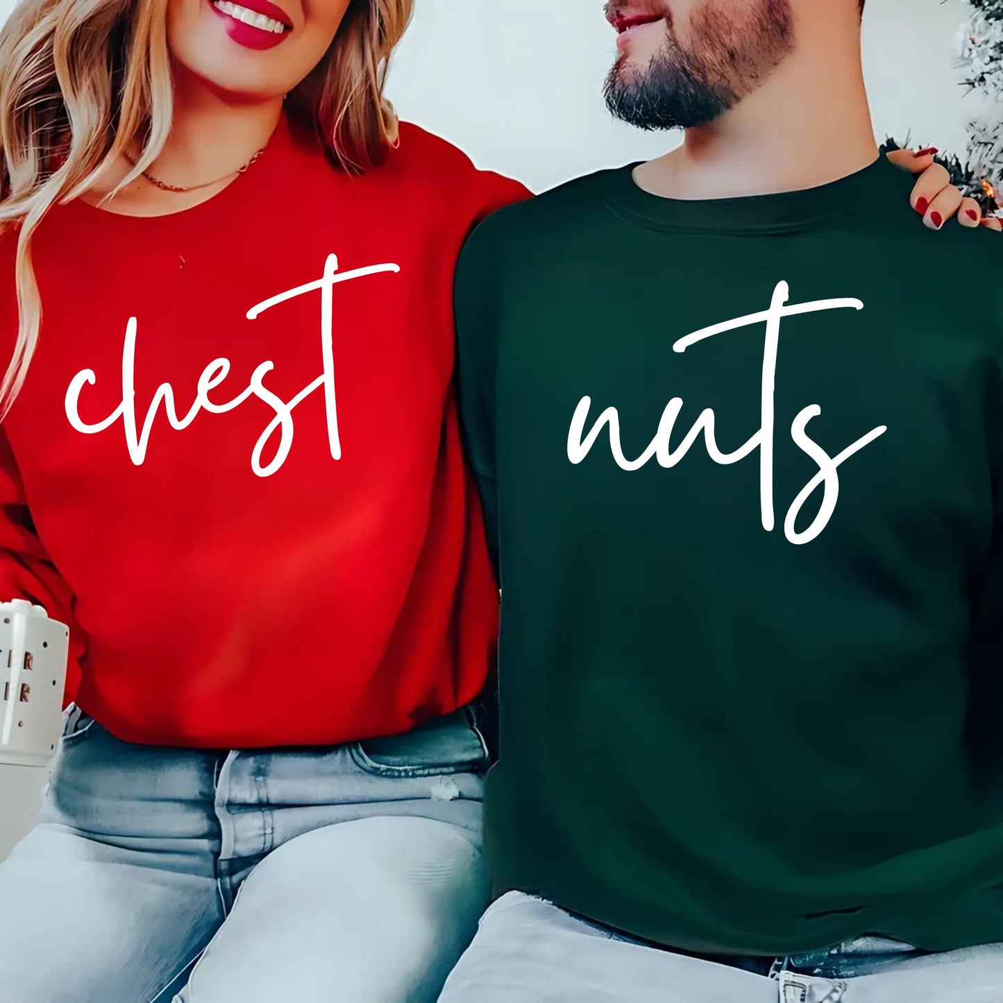 Funny Matching Christmas Couples Sweatshirt