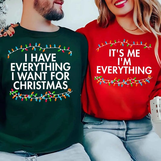 Matching Christmas Couple Sweatshirt - Everything
