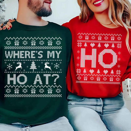 Matching Christmas Couple Sweatshirt - HO