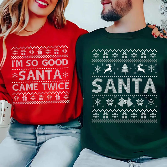 Matching Christmas Couple Sweatshirt - Santa